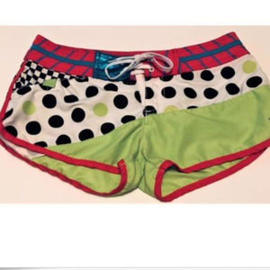 Hurley Shorts Juniors Size 3 Skate Polka Green